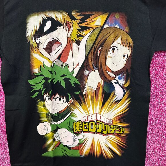 My Hero Academia Midoriya Uraraka Bakugo Anime Tee L - Picture 2 of 4